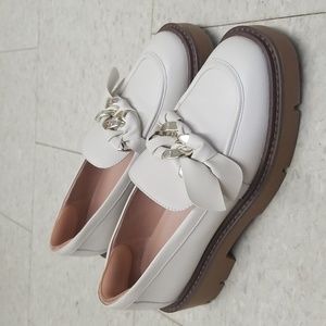 Nordstrom Cream/ beige chunky/ lug sole loafers size 7.5 M